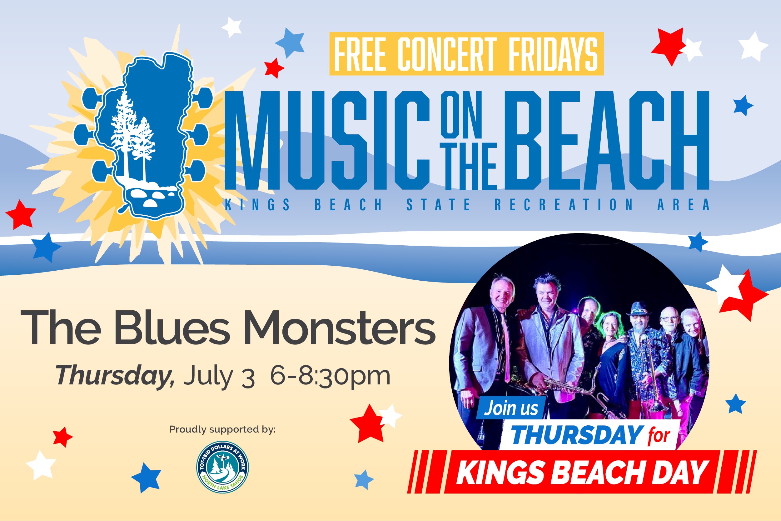 Featured Image for The Blues Monsters - Music on the Beach: Kings Beach Day!